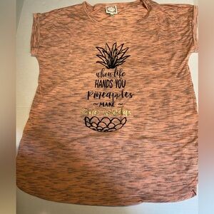 Women’s Short Sleeve Graphic Pink Black Truself Pina Colada Tshirt